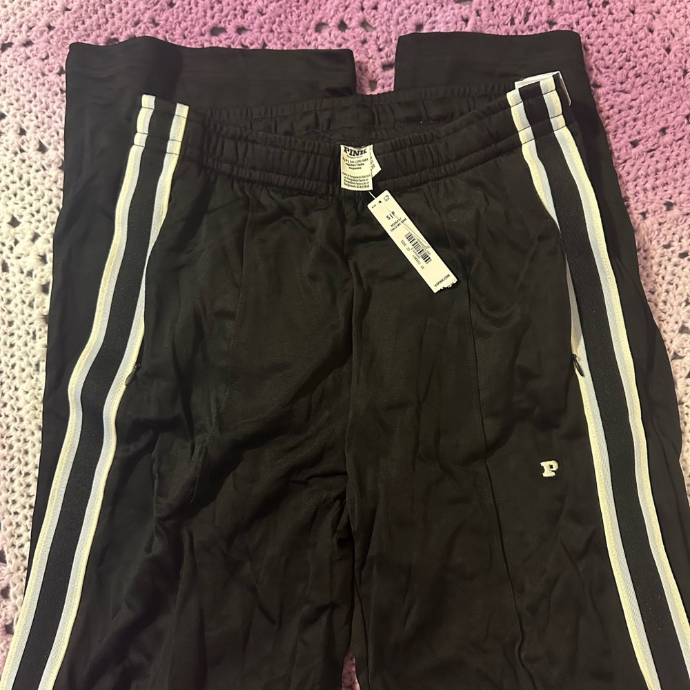 PINK Victoria's Secret Black Kids' Joggers with White Side Stripes